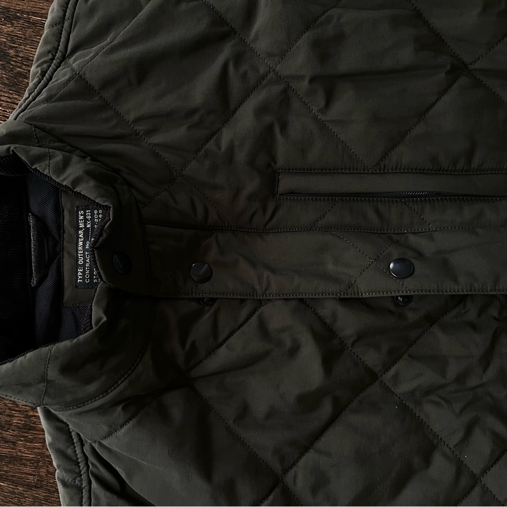 J. Crew Green Military Field Jacket Quilted Design